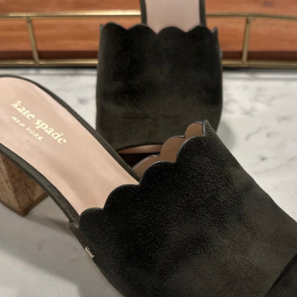 Kate Spade 'Warren' Scalloped Suede upper Sandals, Size 8.5